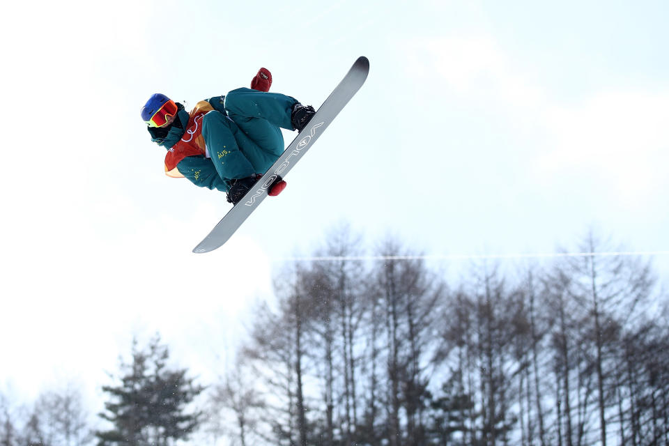 Scotty James of Australia competes during the Snowboard Men's Halfpipe Qualification on day four of the PyeongChang 2018 Winter Olympic Games in South Korea. Cameron Spencer—Getty Images