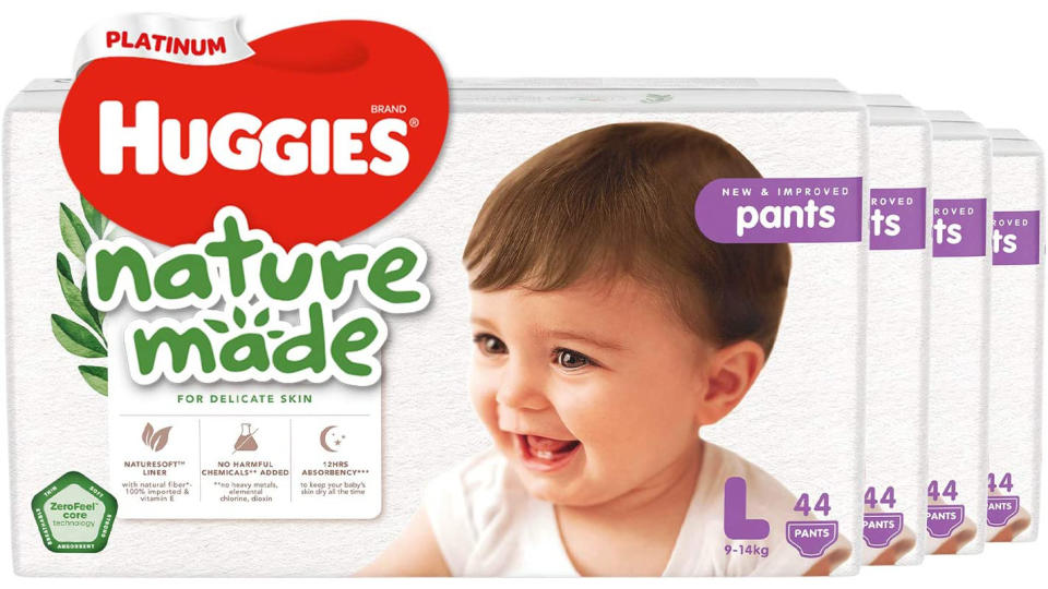 Huggies Platinum Naturemade Pants L, 44 count (Pack of 3). (Photo: Amazon SG)