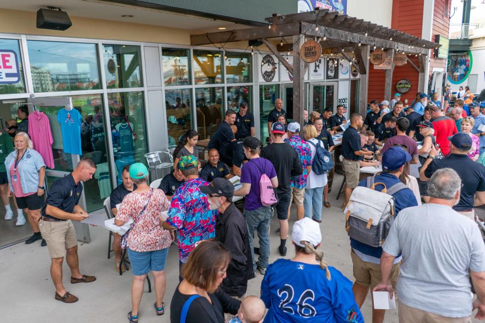 The Blue Angels visited Blue Wahoos Stadium on Friday, Aug. 26, 2022 during the Blue Wahoos' home game against the Montgomery Biscuits.