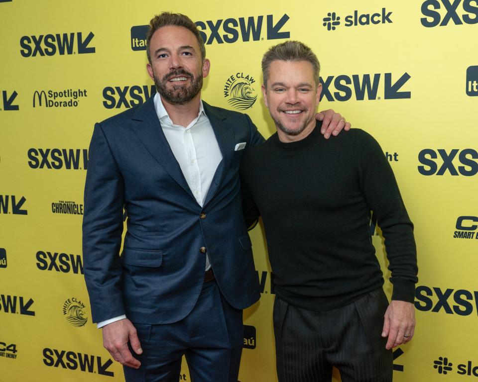 Longtime friends Ben Affleck and Matt Damon hit the carpet for the premiere of "Air" at SXSW in Austin.