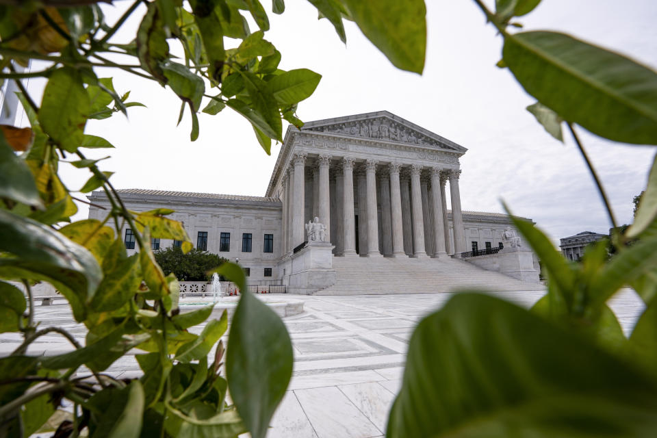 The Supreme Court is seen in Washington, early Monday, June 15, 2020. (AP Photo/J. Scott Applewhite)