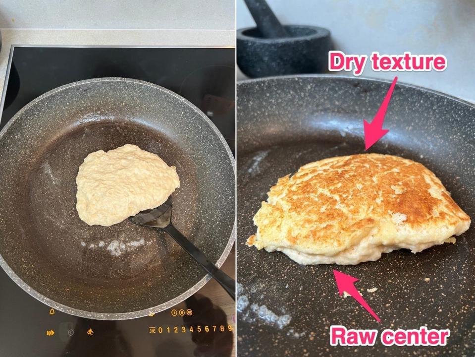 The first pancake was way too thick.