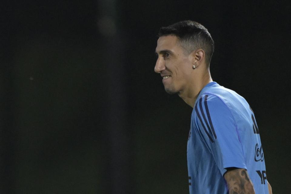 Angel Di Maria s'entraîne à nouveau.  Photo : JUAN MABROMATA/AFP via Getty Images