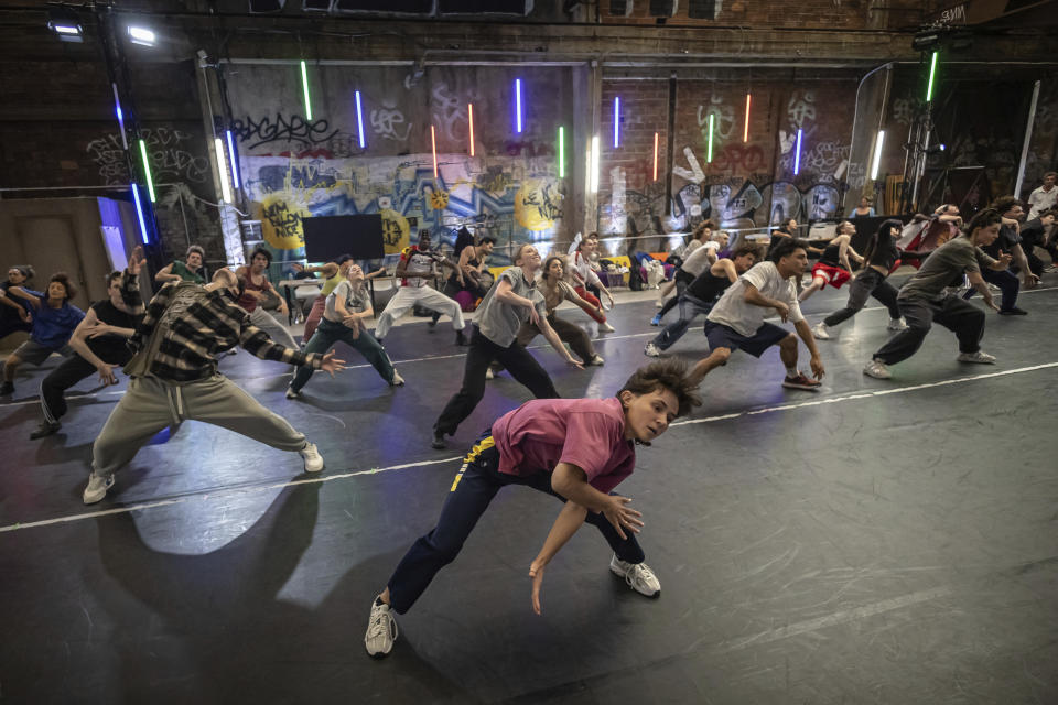 Dancers from the Olympic Games opening ceremony perform during a rehearsal Friday, June 7, 2024 in Saint-Denis, near Paris. The troupe of dancers for the historic opening ceremony of the Paris 2024 Olympics—the first to be held outside a stadium—are putting the finishing touches on a high-octane performance that will combine urban, contemporary, classic, and break dancing, complete with stomps, shouts, and body rolls. (AP Photo/Aurelien Morissard)