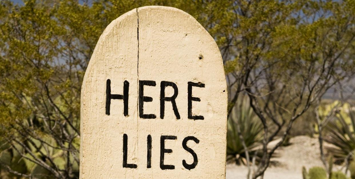 epitaph on grave marker at boot hill cemetery in tombstone