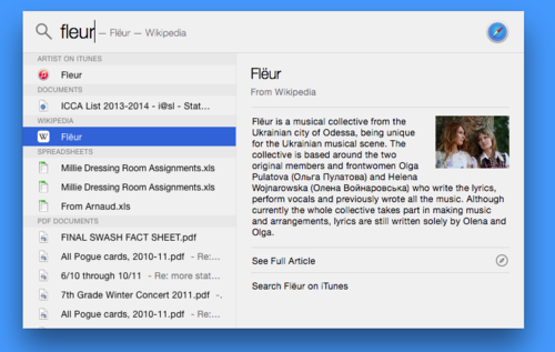 Spotlight in OS X Yosemite