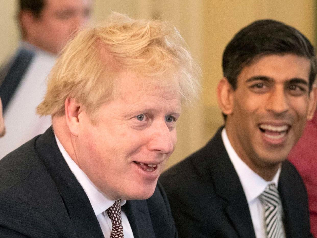 Boris Johnson with the recently appointed chancellor Rishi Sunak: PA