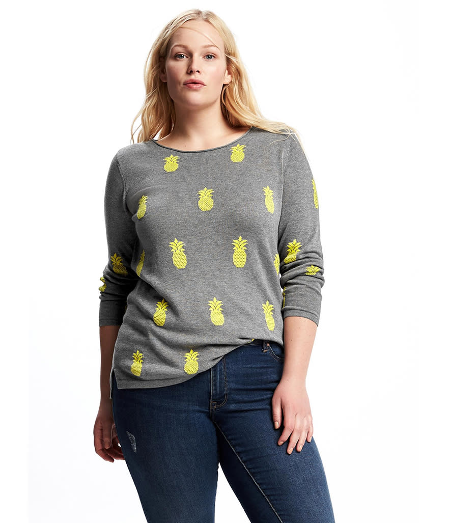 Old Navy Classic Printed Plus-Size Crew Neck Sweater