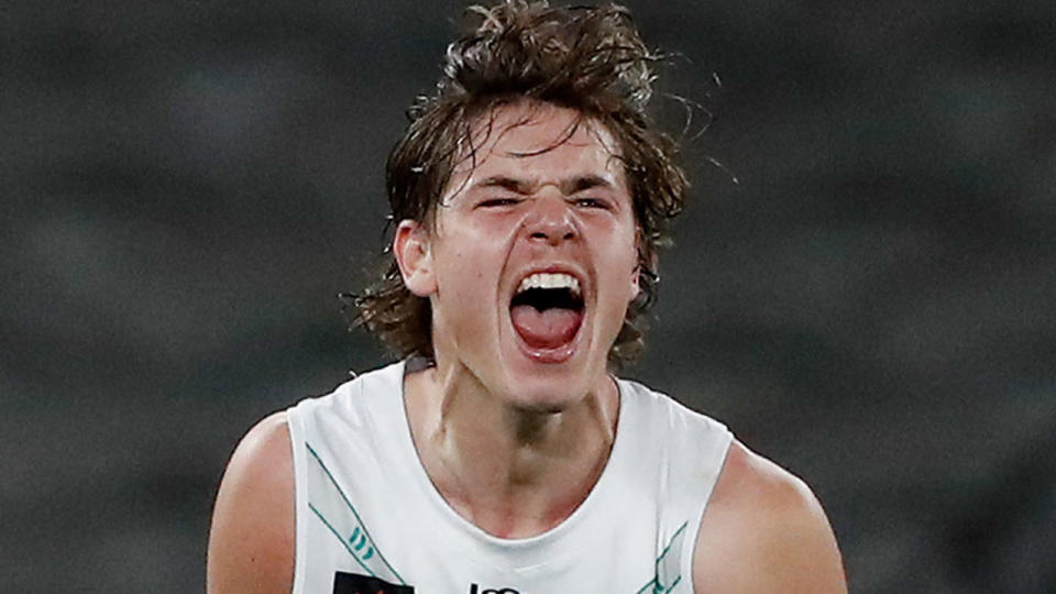 Pictured here, young forward Aaron Cadman is one of the top AFL draft prospects for 2023.