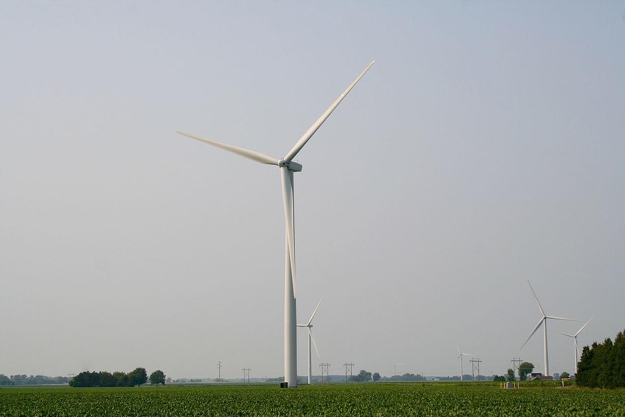 Wind turbines are seen in 2015 near Reese, in Michigan's Thumb region