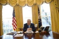 U.S. President Donald Trump is interviewed by Reuters in the Oval Office at the White House in Washington, U.S., February 23, 2017. REUTERS/Jonathan Ernst