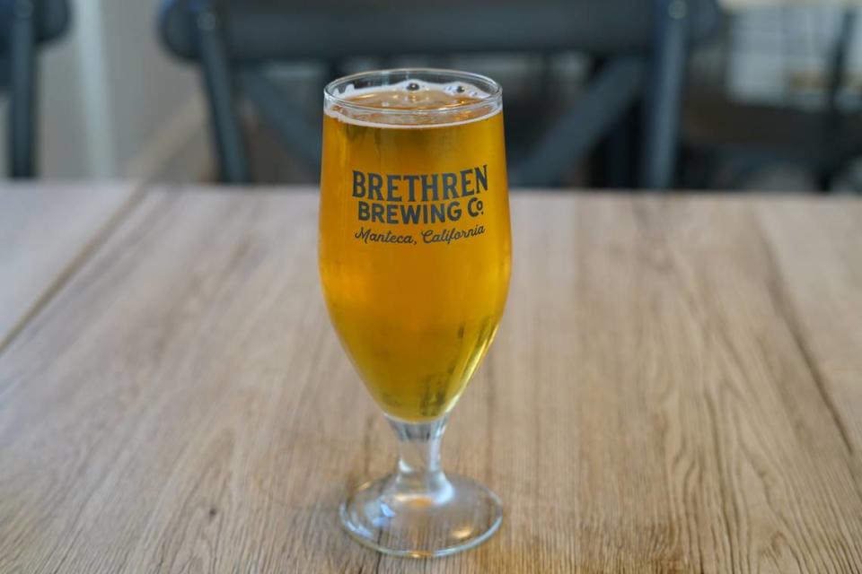 Brethren’s lager took six weeks to make from grain grinding to keg tapping.                           