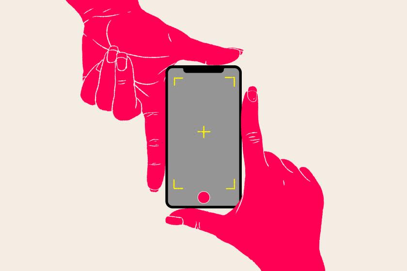 Illustration of two hands framing a phone vertically