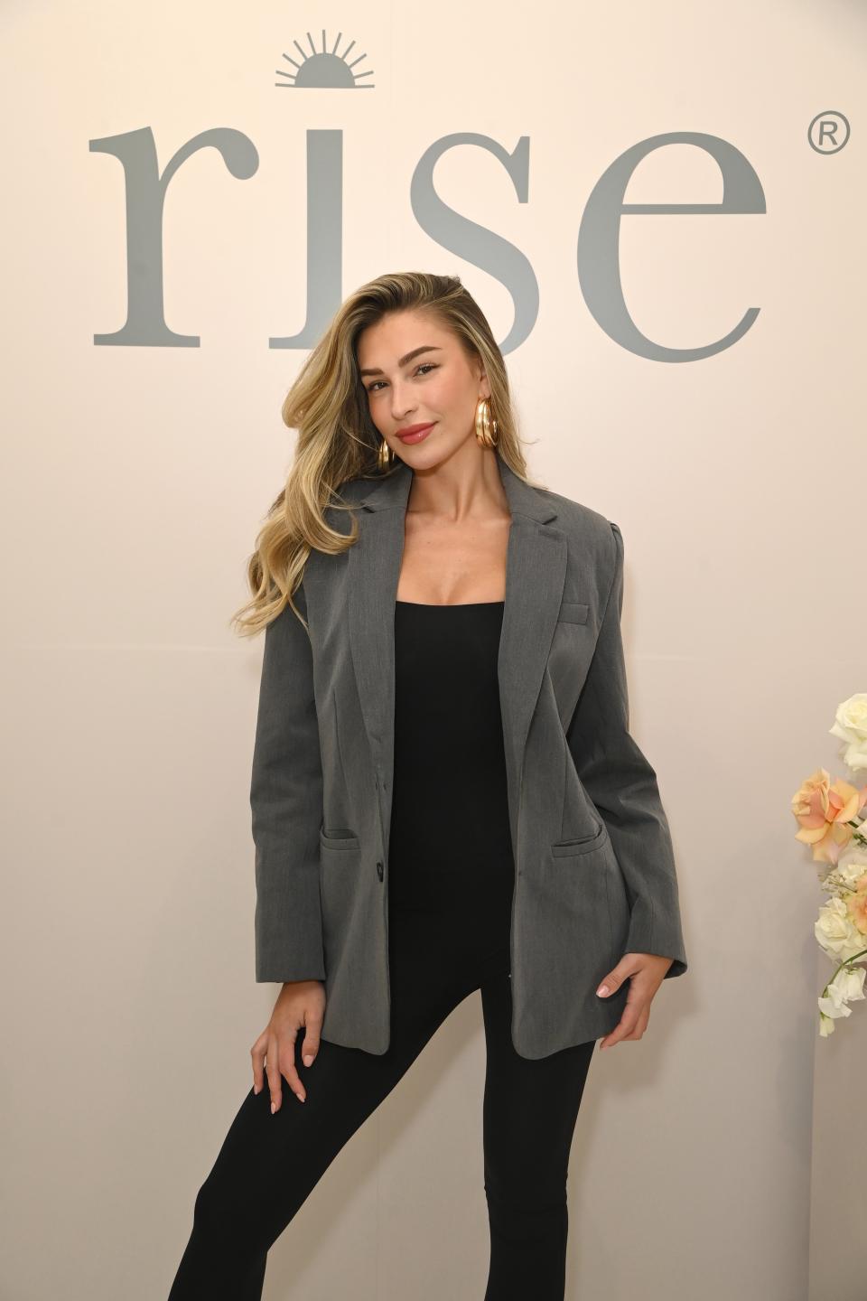 Zara McDermott, pictured at the launch of her new clothing brand Rise on 17 April, 2024. (Getty Images)