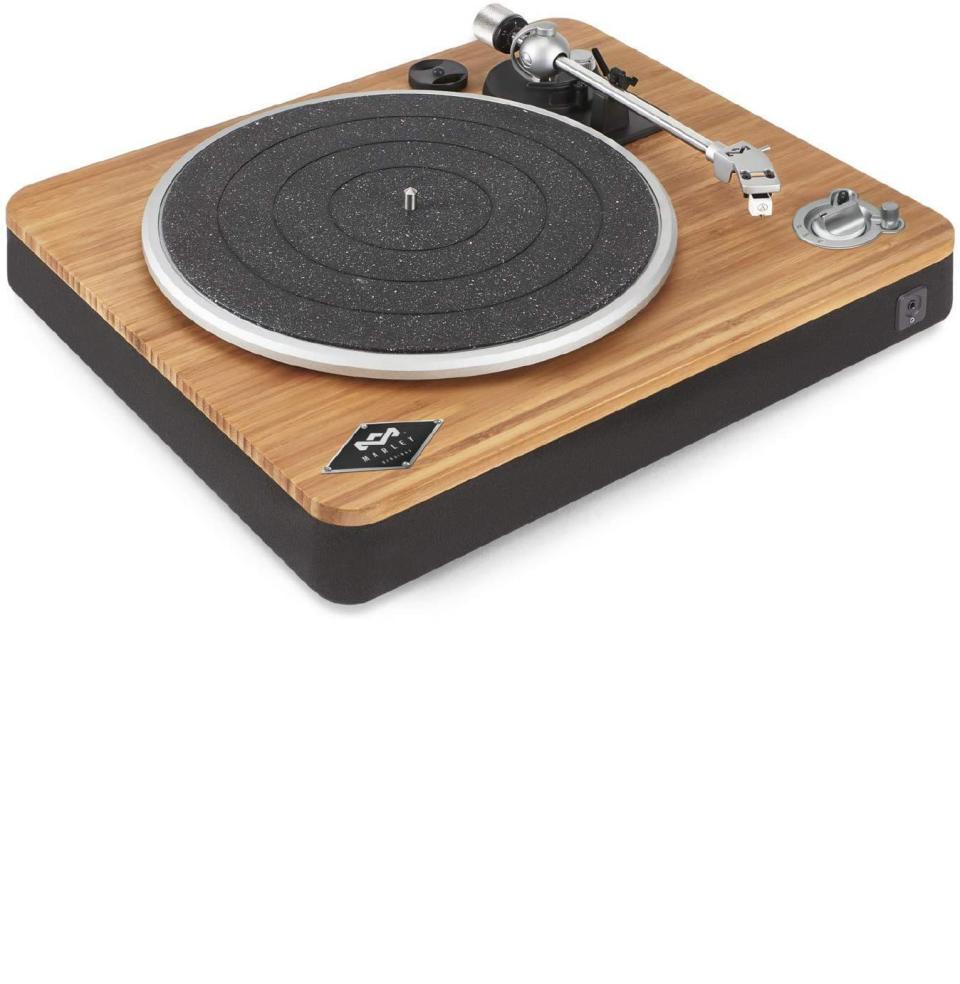 <p><strong>House of Marley</strong></p><p>amazon.com</p><p><strong>$199.99</strong></p><p><a href="https://www.amazon.com/dp/B07SR3PN45?tag=syn-yahoo-20&ascsubtag=%5Bartid%7C10054.g.36716381%5Bsrc%7Cyahoo-us" rel="nofollow noopener" target="_blank" data-ylk="slk:Buy;elm:context_link;itc:0;sec:content-canvas" class="link ">Buy</a></p><p><strong>Save $50 with Prime</strong></p><p>Vibes, and all of them good, when this sustainably made turntable is playing vinyl in your living room.</p>