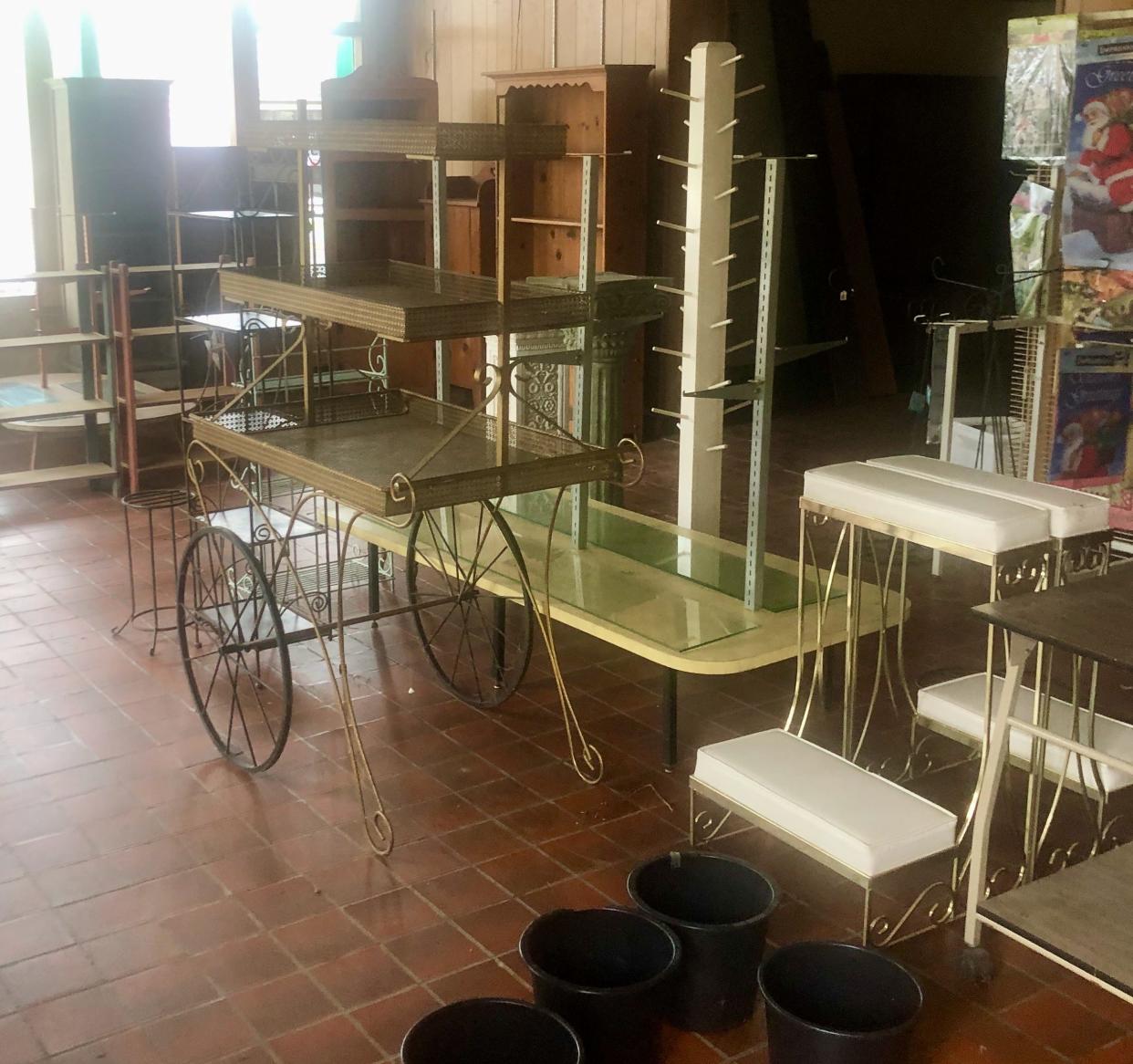 Some of the items from the former Plasterer's Florist and Greenhouse that will be auctioned off on Saturday, April 20, at the former store at 990 Lincoln Way East in Chambersburg, Pa.