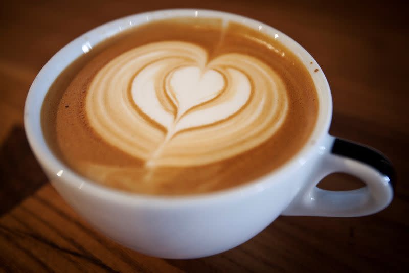 FILE PHOTO: A cappuccino is pictured on a table at Irving Farm Coffee Roasters in the Manhattan borough of New York