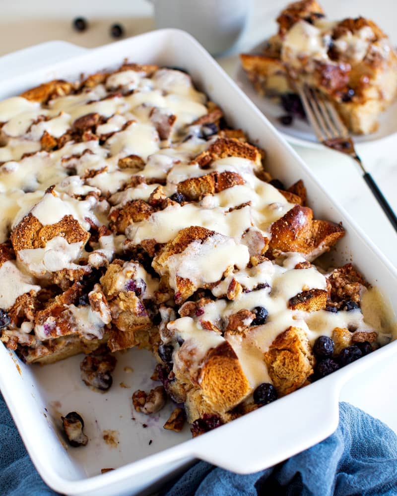 Overnight Blueberry Cheesecake French Toast Casserole