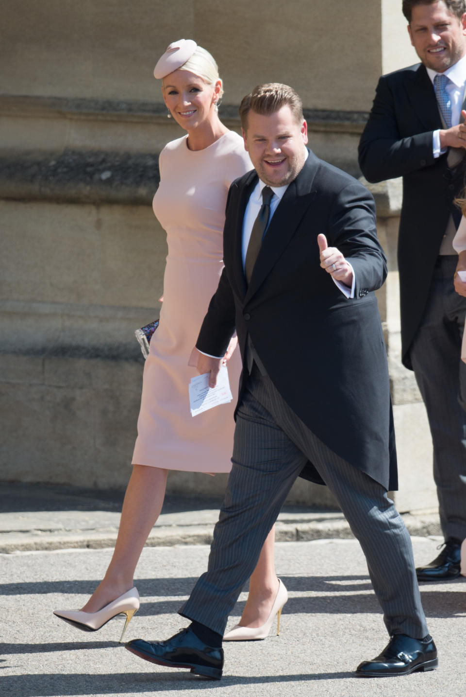 James Corden attended the royal wedding with his wife Julia. Source: Getty