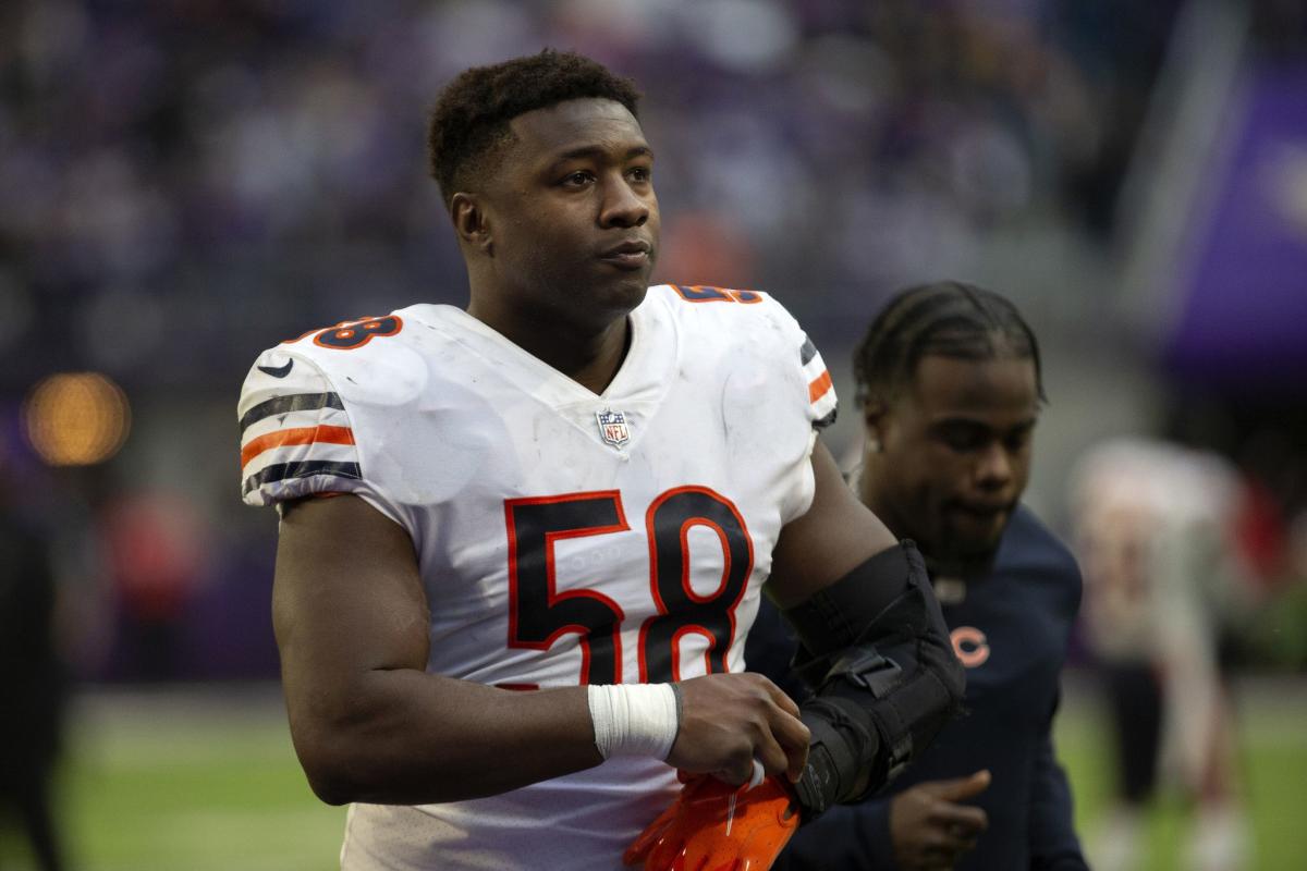 Roquan Smith of the Chicago Bears celebrates after defeating the News  Photo - Getty Images