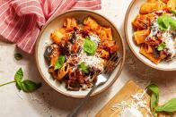 <p>Pasta all Norma is an easy Sicilian pasta dish with aubergine that is essentially pan-fried and lots of ricotta salata. A quick marinara sauce is made for this dish, which uses the oil that the aubergine is cooked in and adds such great flavour to the sauce. </p><p>Get the <a href="https://www.delish.com/uk/cooking/recipes/a34503638/pasta-alla-norma-recipe/" rel="nofollow noopener" target="_blank" data-ylk="slk:Pasta alla Norma;elm:context_link;itc:0;sec:content-canvas" class="link ">Pasta alla Norma</a> recipe.</p>