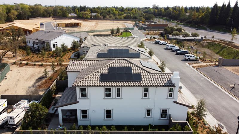 FILE PHOTO: Solar panels from SunPower are installed on residential buildings