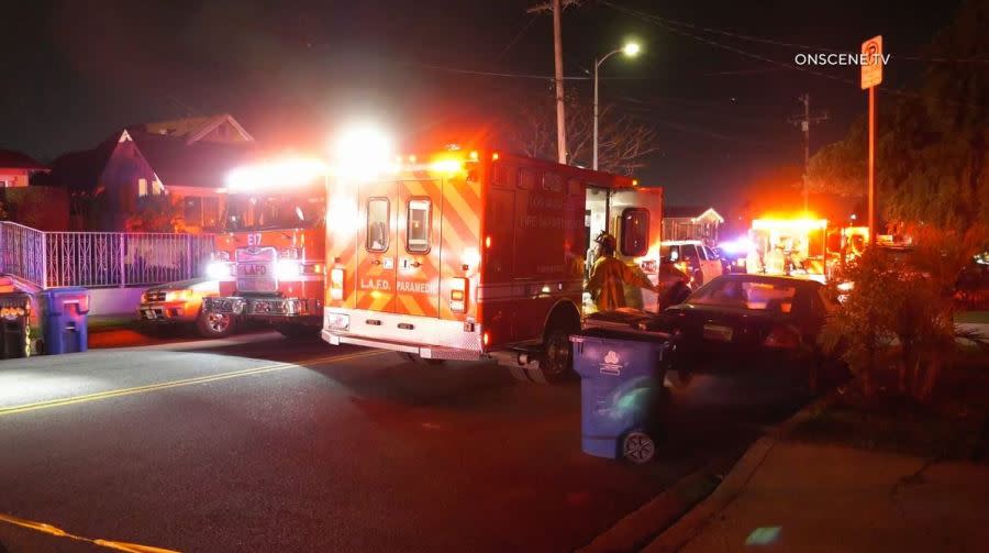 Juvenile suspects transported by ambulance after a pursuit crash in Boyle Heights on April 23, 2024. (OnScene.TV)