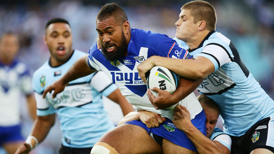 Frank Pritchard, pictured here in action for the Bulldogs during a game in 2014.