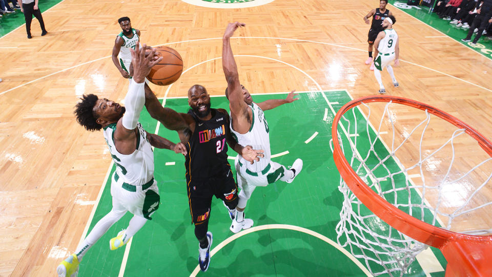 Miami kept the NBA Eastern Conference's top seed thanks to a win over Boston.  (Photo by Brian Babineau/NBAE via Getty Images)