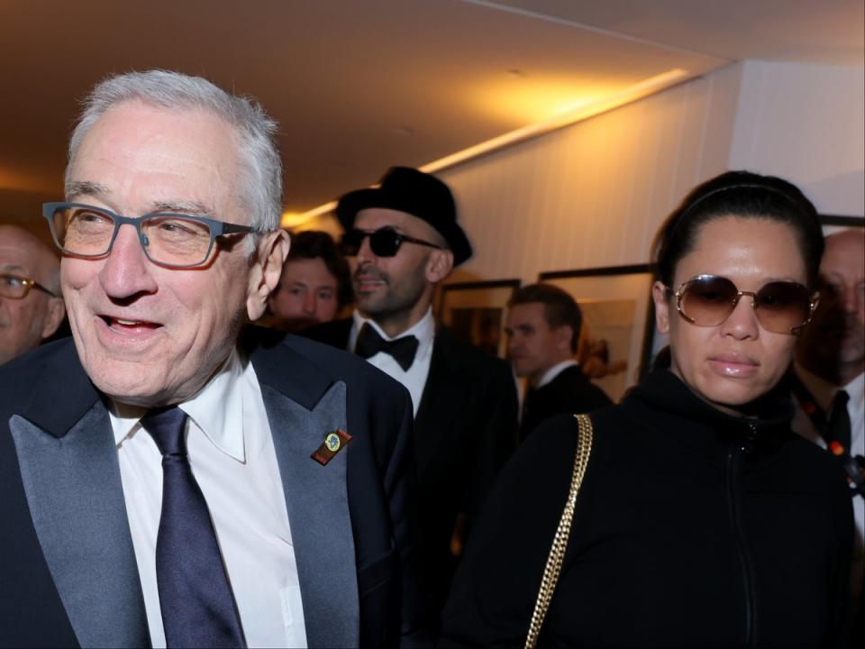 Robert De Niro and Tiffany Chen attend the Vanity Fair x Prada Party at the 2023 Cannes Film Festival (Getty Images)