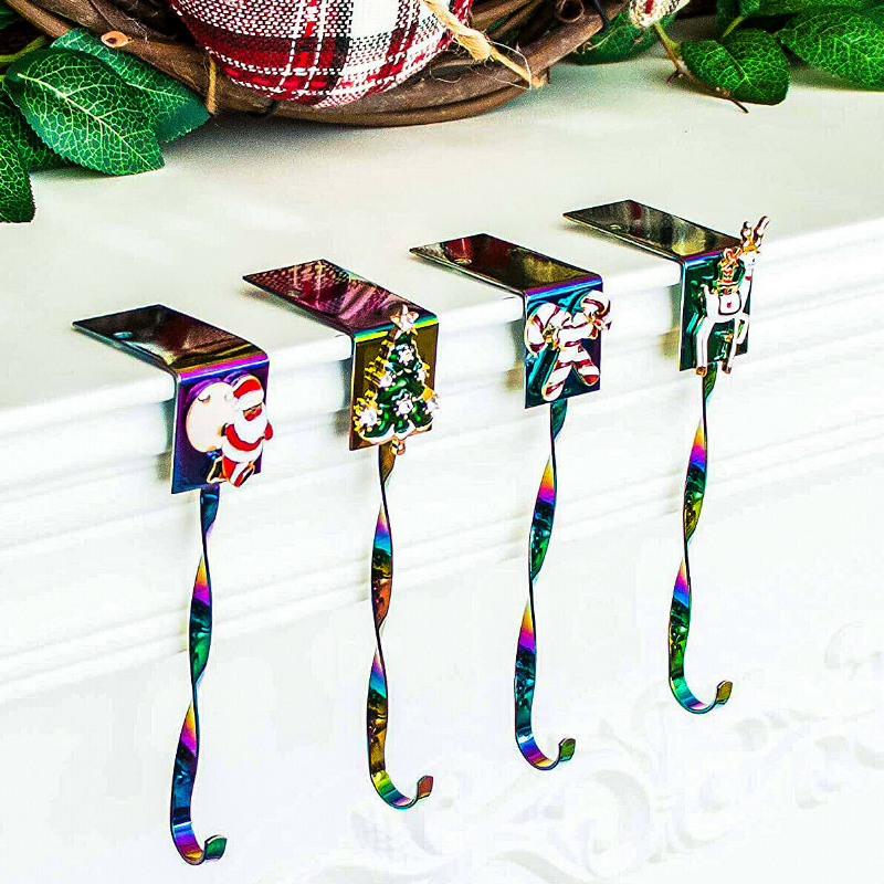 31) All-In-One Christmas Mantel Stocking Holder Set