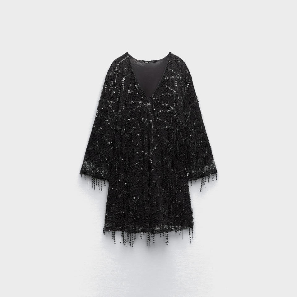 Robe courte à paillettes Zara