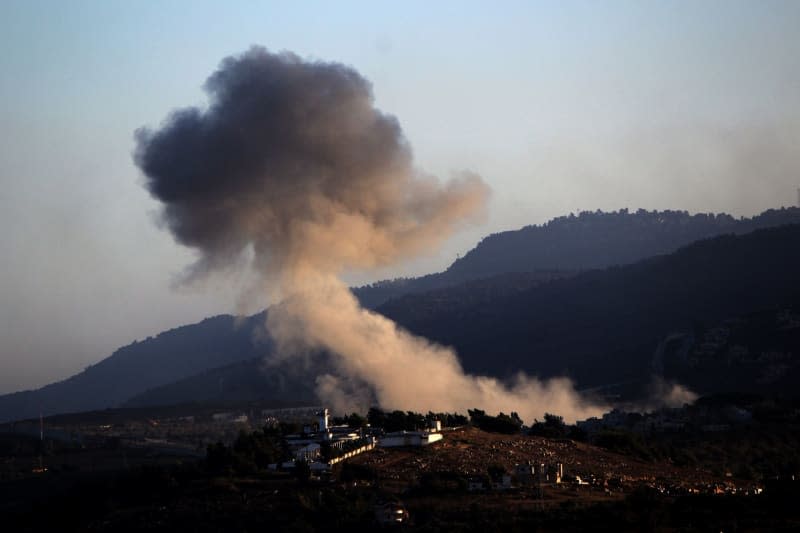 Heavy smoke rises from an Israeli airstrike on an area between the Lebanese southern border villages of Kfarkela and Aadaysit Marjaayoun, as heavy fighting continues between Israeli forces and pro-Iranian Hezbollah militants. The Israeli army began a ground invasion in southern Lebanon, targeting Hezbollah's military infrastructure in villages close to the Israel-Lebanon border. Stringer/dpa