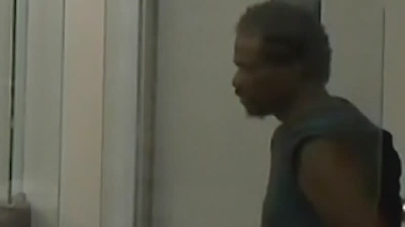 Shondel Larkin during his first court appearance for allegedly stabbing a man to death on a MAX train, April 1, 2024 (KOIN)