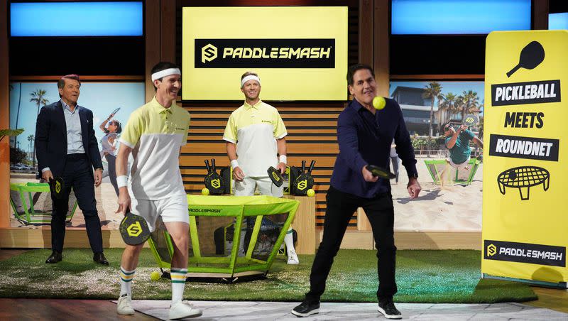 PaddleSmash, a backyard game out of Utah that combines elements of pickleball and spikeball, makes an appearance on “Shark Tank” on Friday, Oct. 20.