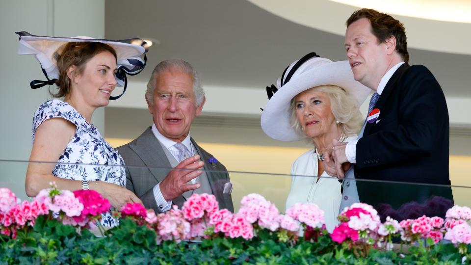 Charles and Camilla with Camilla's children at the Royal Ascot