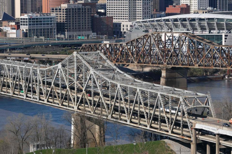 The Brent Spence Bridge on the Ohio-Kentucky border in Cincinnati now carries more traffic that it was designed for.