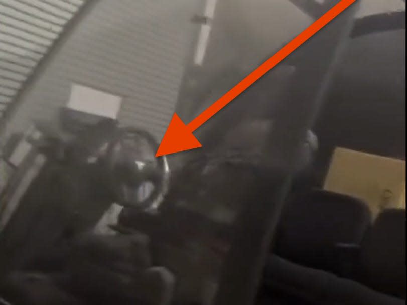 The leaked video appears to show a steering wheel with Tesla's insignia.