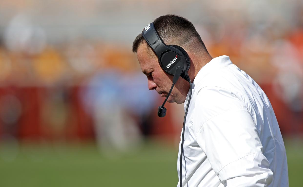 Tennessee coach Butch Jones has a 14-21 record in SEC play. (AP Photo/Wade Payne)
