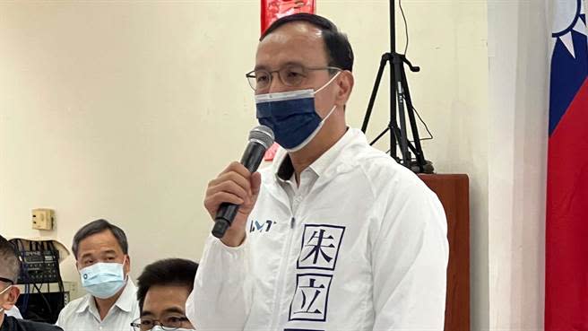 國民黨新竹市長候選人林耕仁的競總榮譽主委林政則，昨稱民眾黨新竹市長候選人高虹安「不是壞人」。對此，國民黨黨主席朱立倫今（9）日被問及此事，尷尬回應，「每一個人都是好人呀，陳其邁也是好人，柯志恩是最好的好人」。（柯宗緯攝）