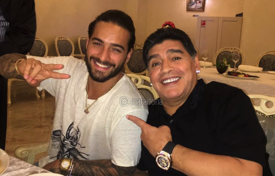 Maluma y Maradona / Foto: Instagram de Diego Armando Maradona