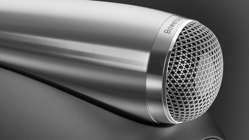 The diamond dome tweeter is housed within a tapered tube milled from solid aluminum. - Credit: Photo: Courtesy of Bowers & Wilkins.