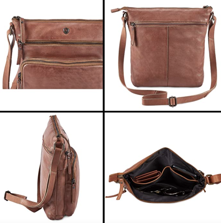 Cochoa Crossbody Real Leather Triple Zip Bag (Photo via Amazon)
