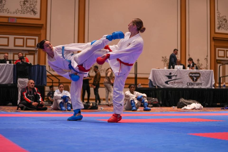 Furumoto-Deshaies, left, is now ranked fourth in her weight class.