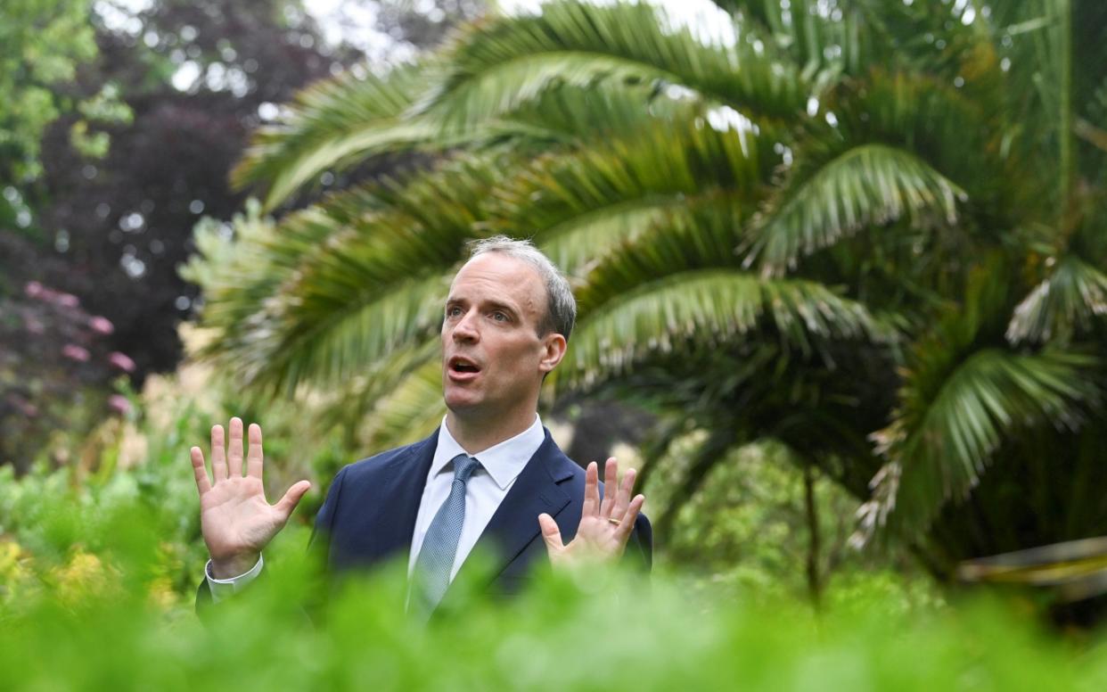 Foreign Secretary Dominic Raab during a G7 summit interview on June 11 2021 - Toby Melville/Reuters