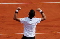 Tennis - French Open - Roland Garros, Paris, France - 29/5/17 Serbia's Novak Djokovic celebrates winning his first round match against Spain's Marcel Granollers Reuters / Gonzalo Fuentes