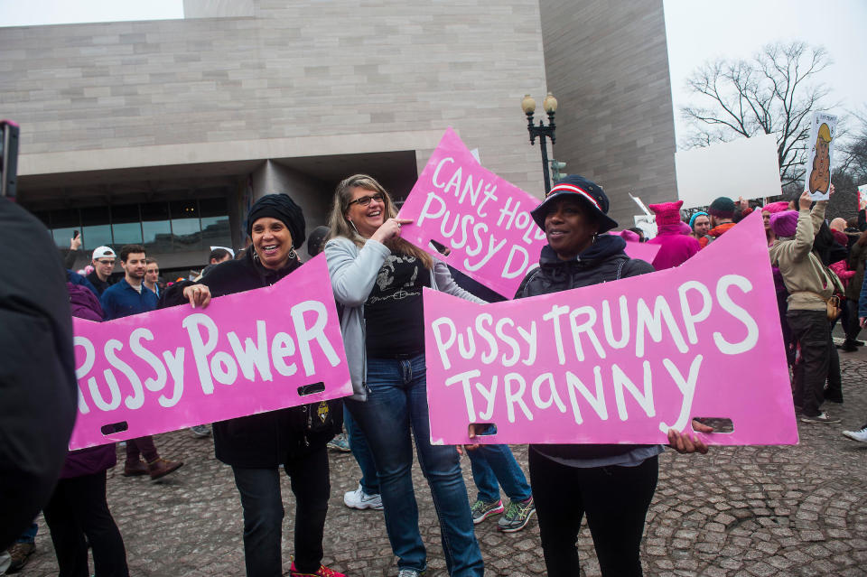 WASHINGTON, DC. - JAN. 21: Organizers put the Women's March on Washington in Washington D.C. on Saturday Jan. 21, 2017. (Photo by Alanna Vagianos, Huffington Post)&nbsp;