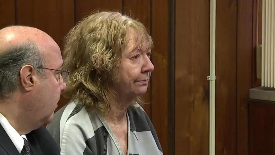 PHOTO: Marshella Chidester, 66, appears at her arraignment, April 23, 2024. (WXYZ)