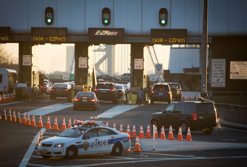 FILE PHOTO: The George Washington Bridge toll booths are pictured in Fort Lee, New Jersey