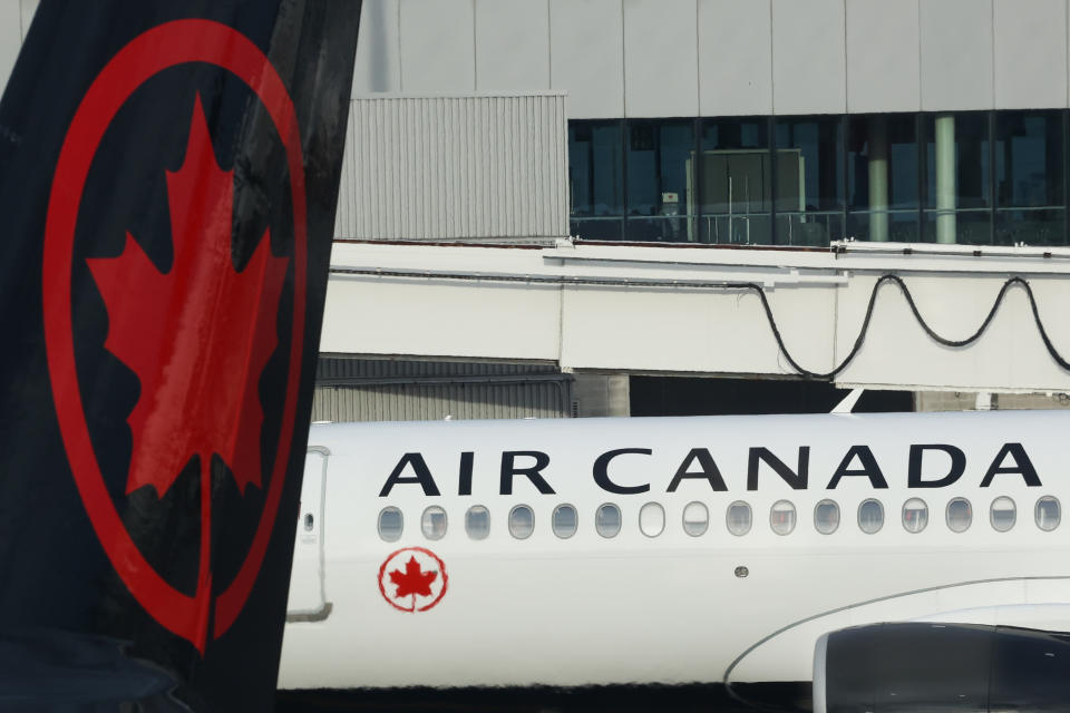 Air Canada planes are seen at the Toronto Pearson Airport in Toronto, Canada on June 12, 2023. (Photo by Jakub Porzycki/NurPhoto via Getty Images)